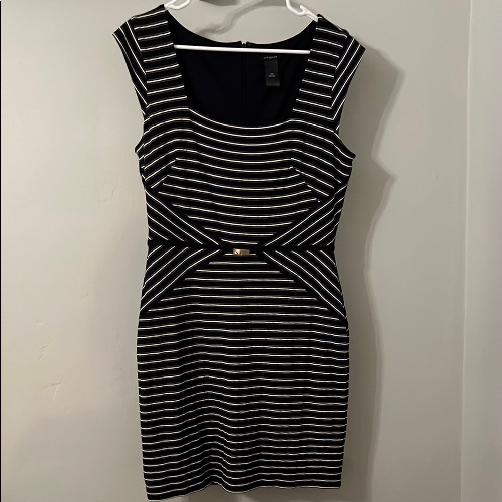Ann Taylor Black and White Sheath Mini Dress